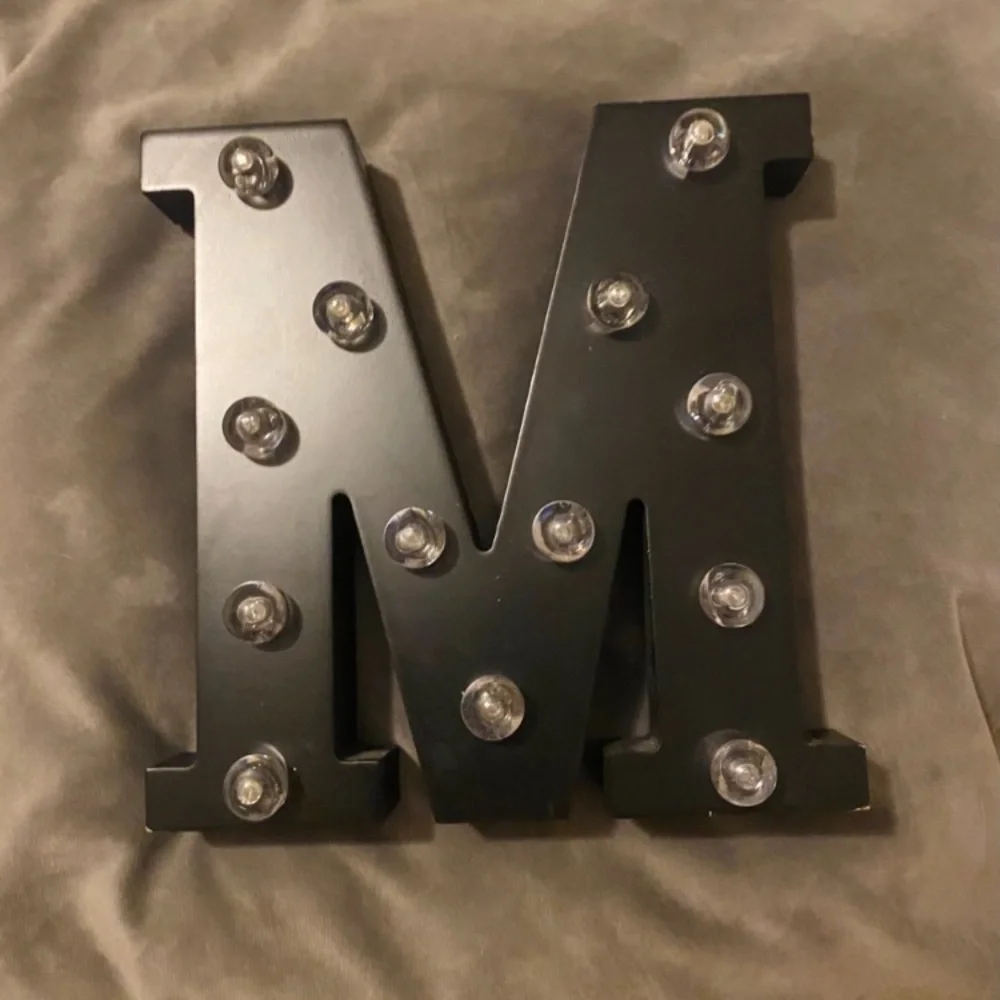 Letter M Wall Decor With Lights , Light Up Wall Decor Letter M